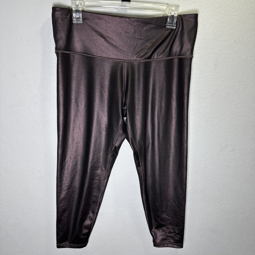 Athleta Elation Ultra High Rise Tight Athletic Leggings Woman size 1X Metalic